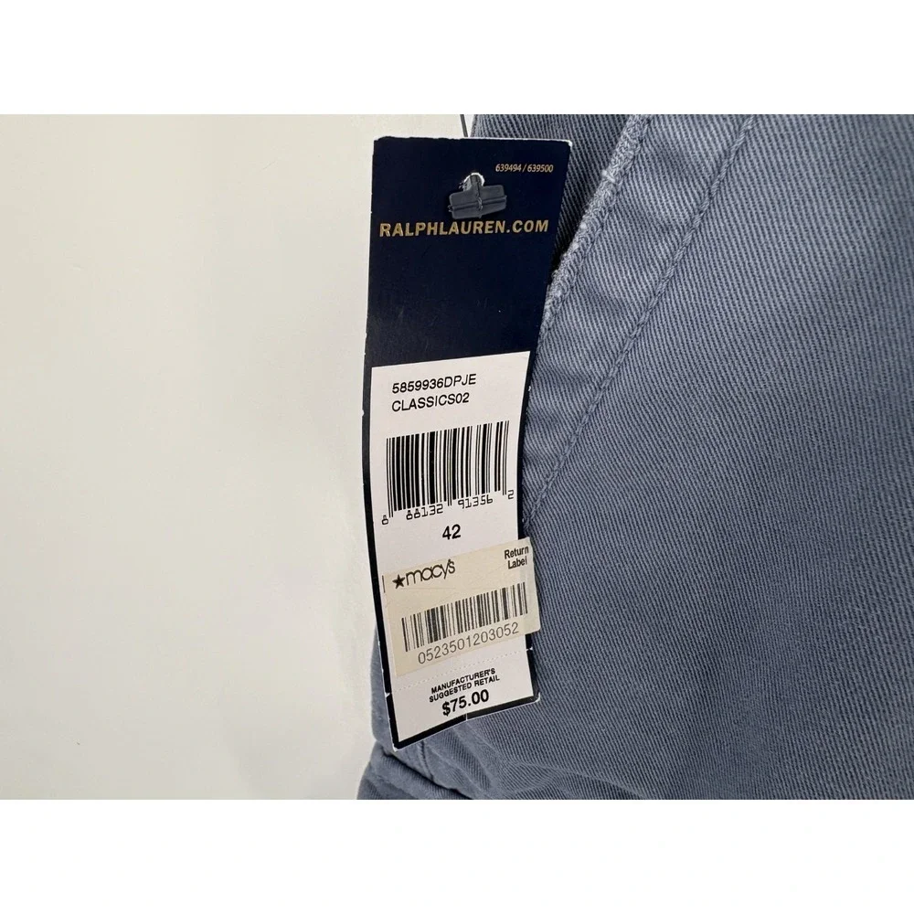 Polo Ralph Lauren Men's VTG Gellar Fatigue Cotton Blue Cargo Shorts, 42, NEW NWT